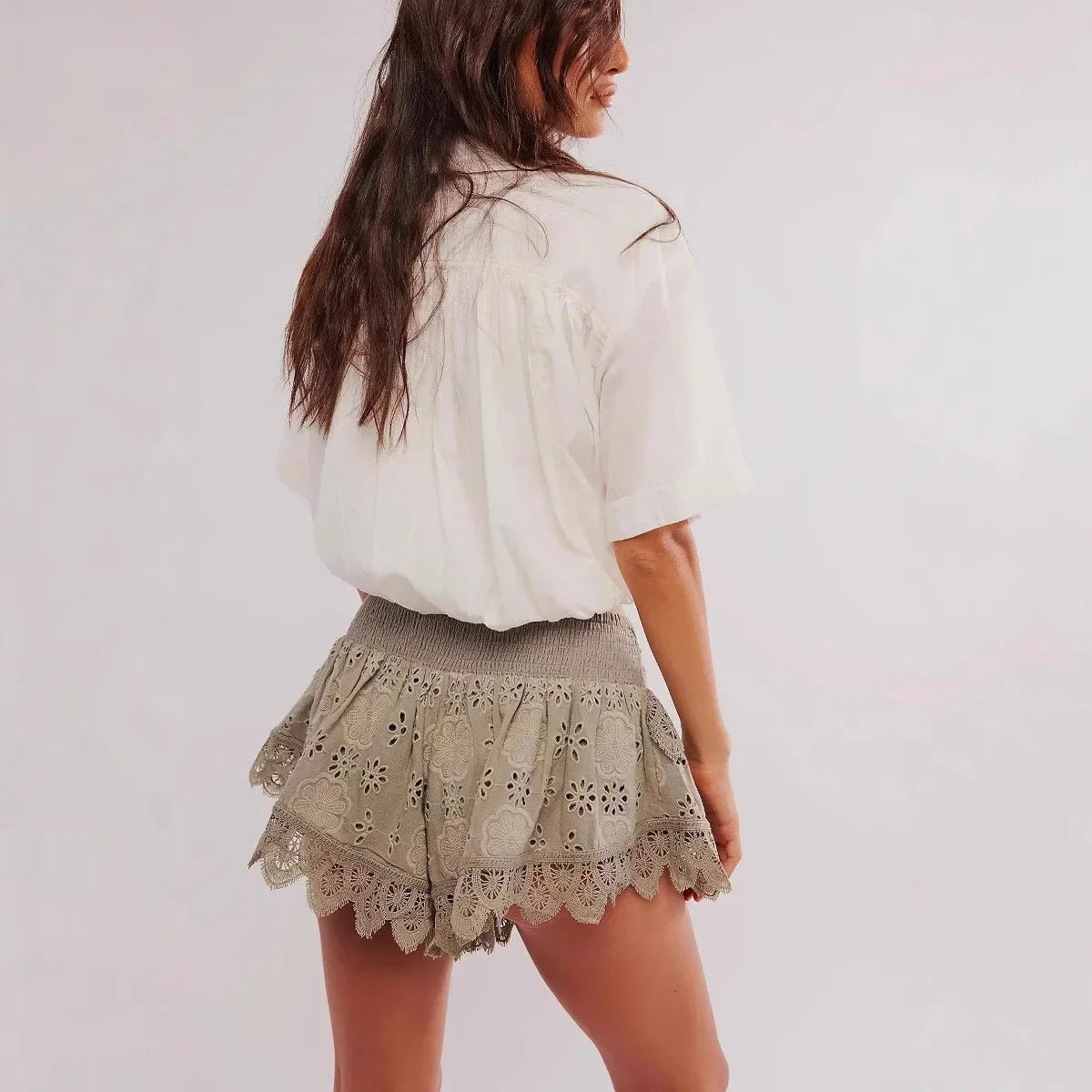 Evelyn Harrow Lace Shorts