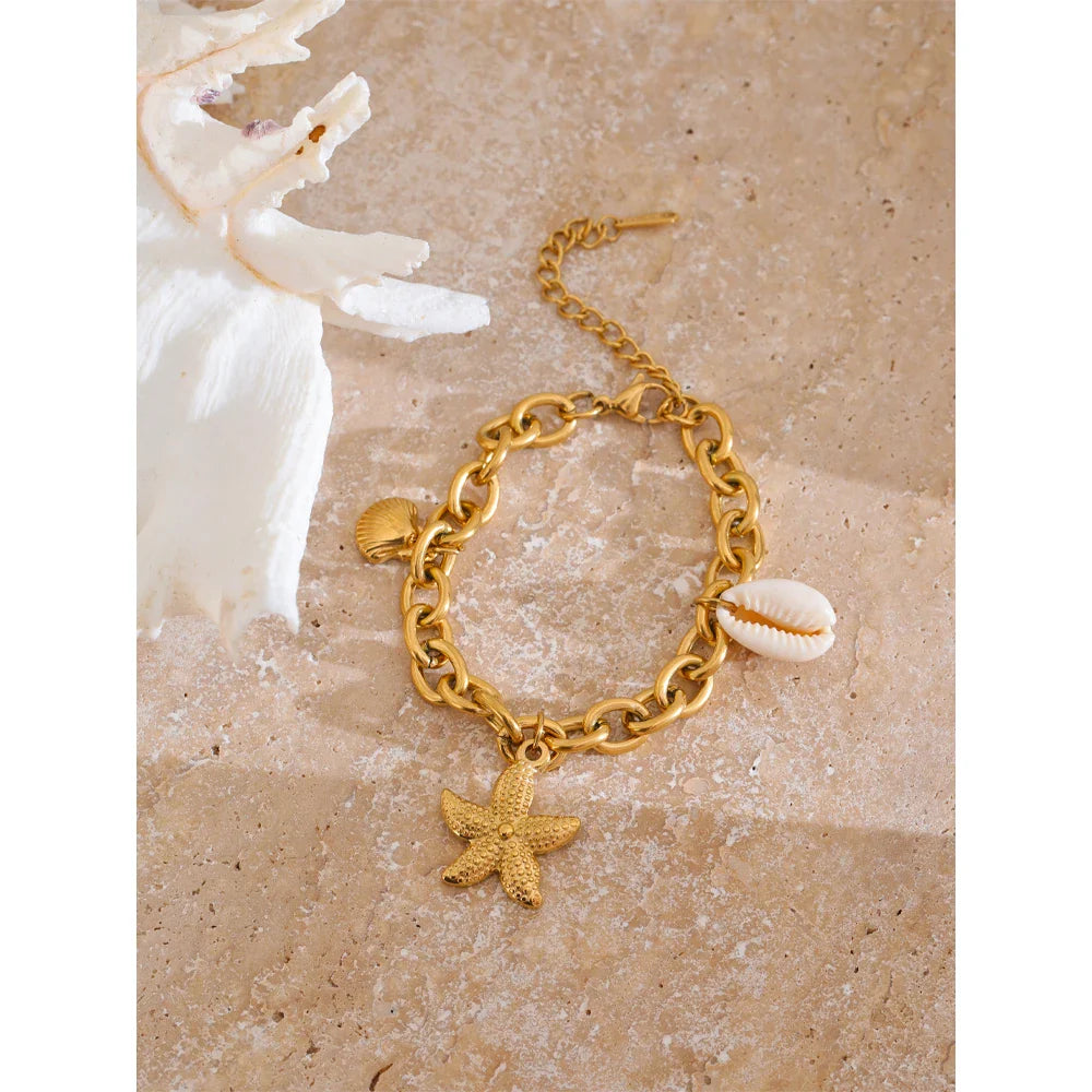 Marée Gold Chain Starfish Bracelet