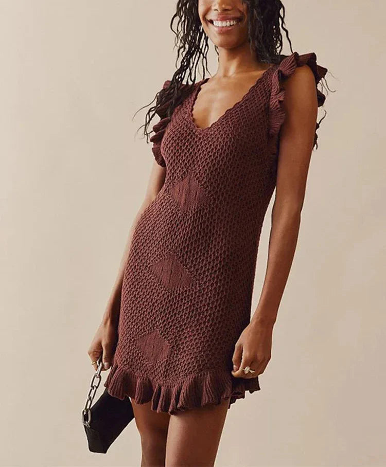 Maribelle Crochet Beach Mini Dress
