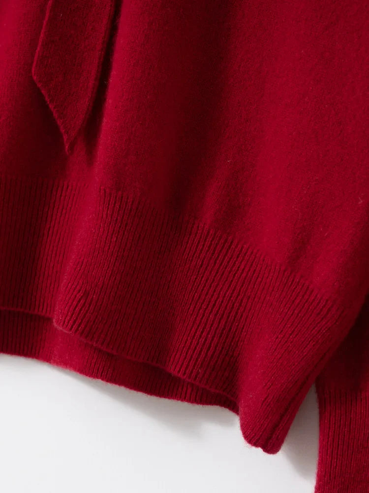 Selene Scarf-Collar Cashmere Pullover