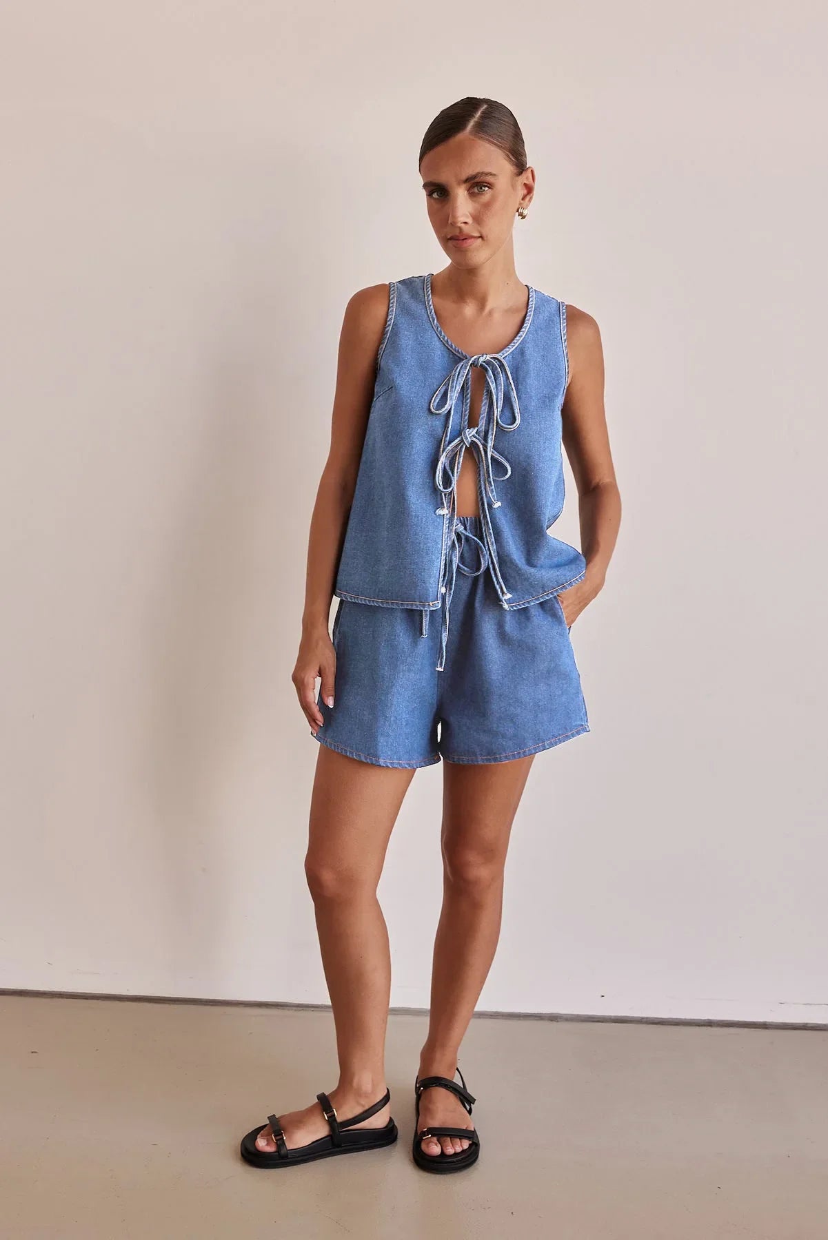Doretta Denim Tie Set