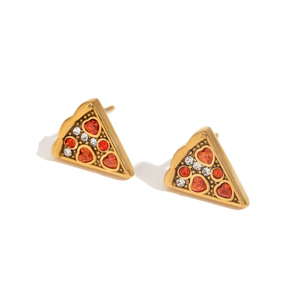 VivaVita Enamel Snack Stud Earrings