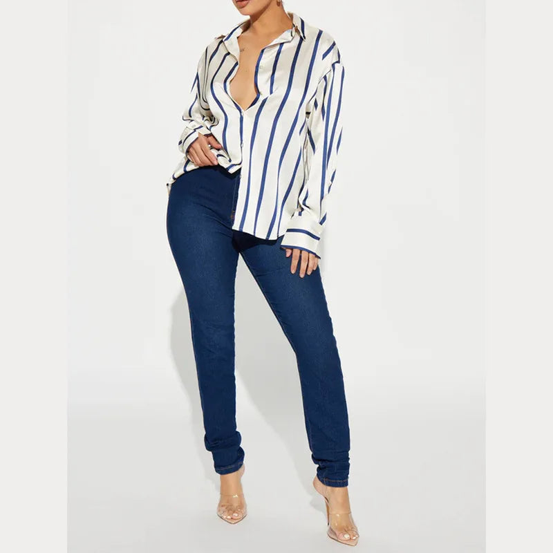 Delaney Satin Stripe Shirt
