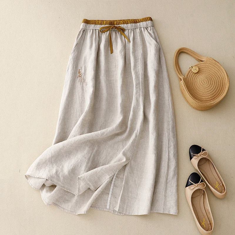 Everly 100% Linen Skirt