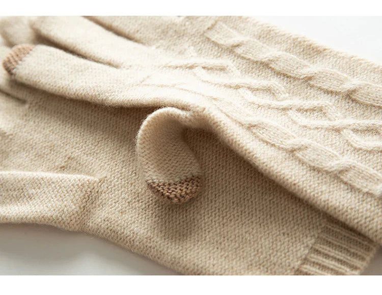 Bow Tied Cashmere Mittens