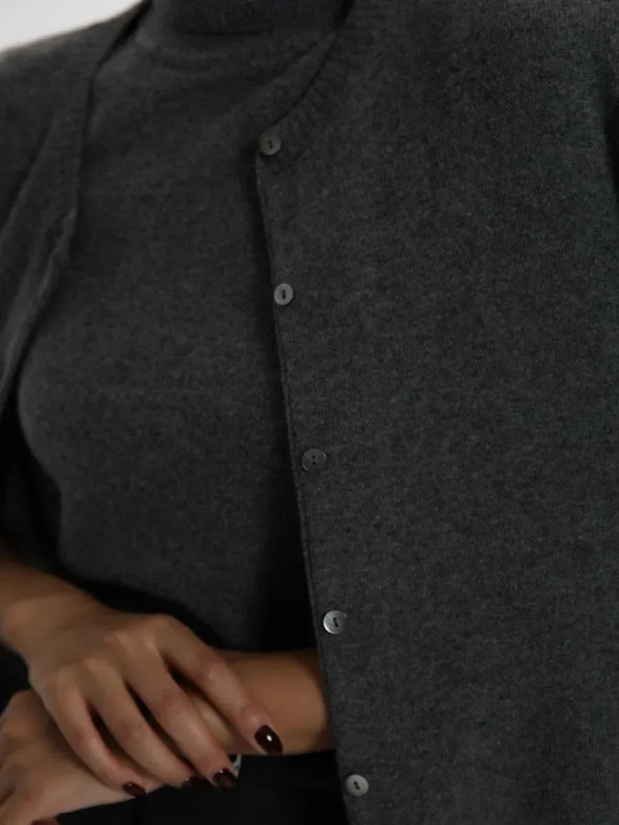 Ashbourne Knit Cardigan & Turtleneck Set