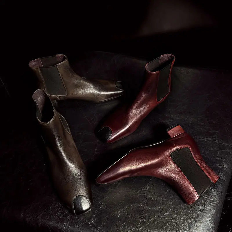 Redmond Square-Toe Leather Boots
