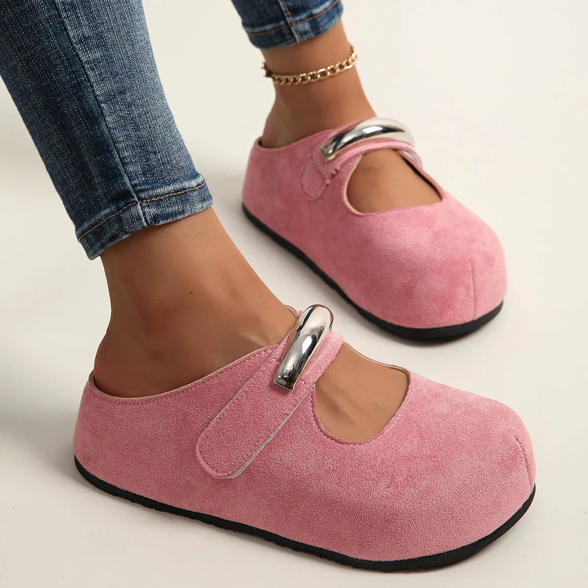 Marlowe Suede Buckle Mules