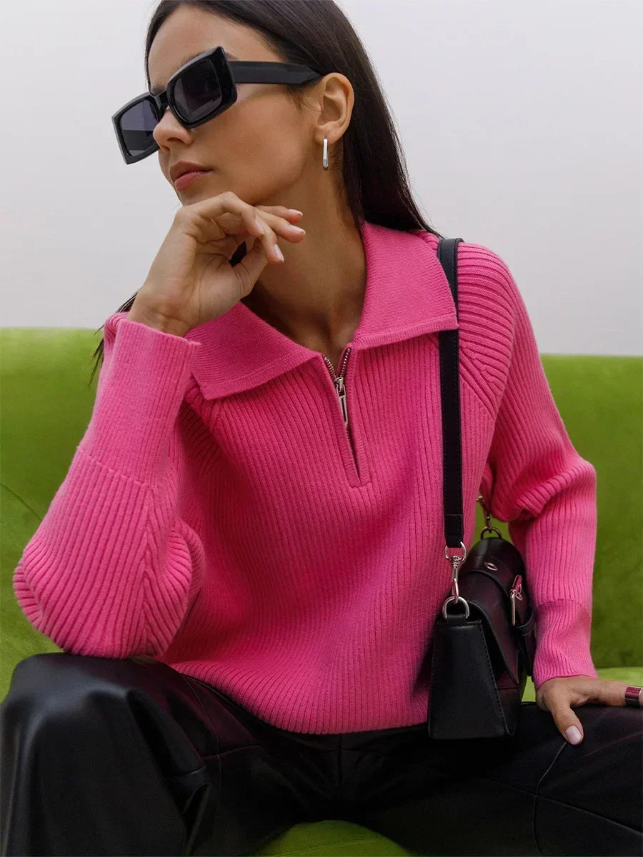 Marceau Ribbed Half-Zip Sweater