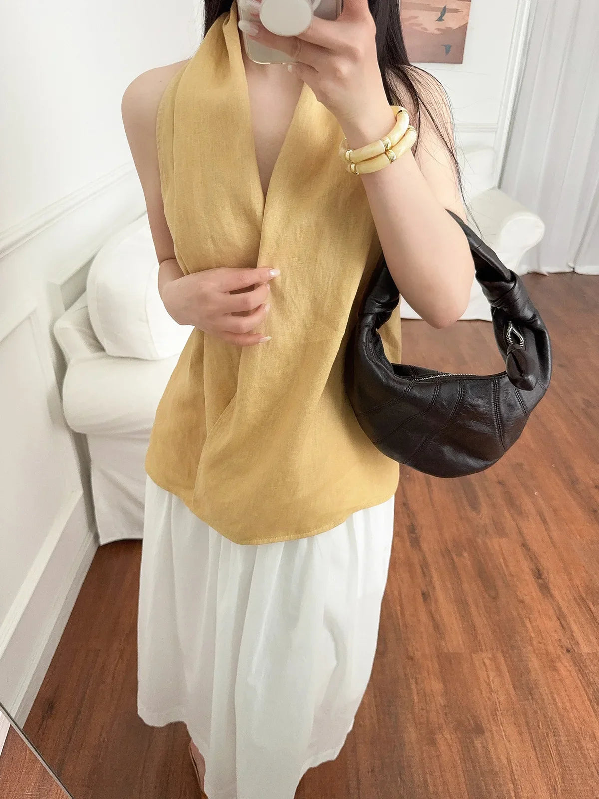 Valienne Drape Linen Vest
