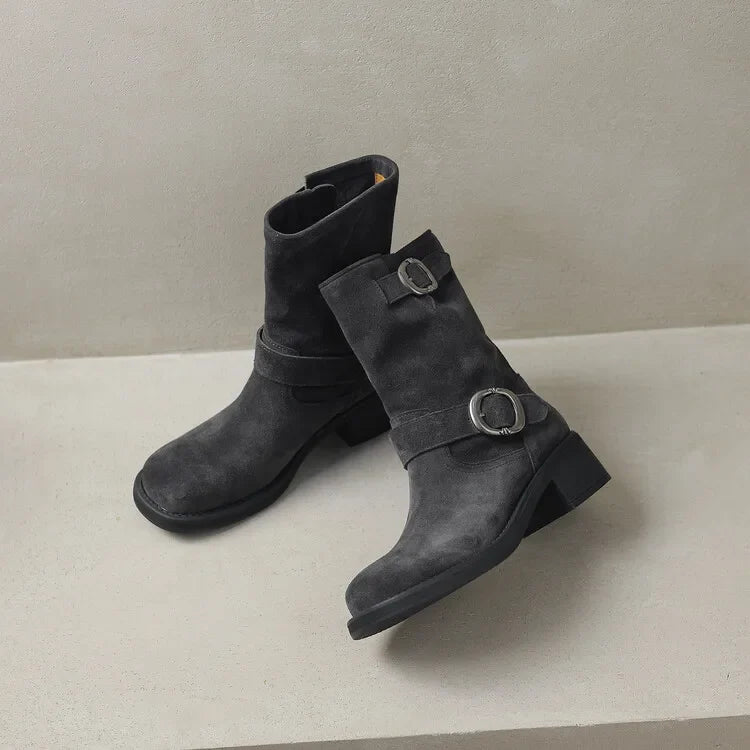 Blackthorn Suede Buckle Boots
