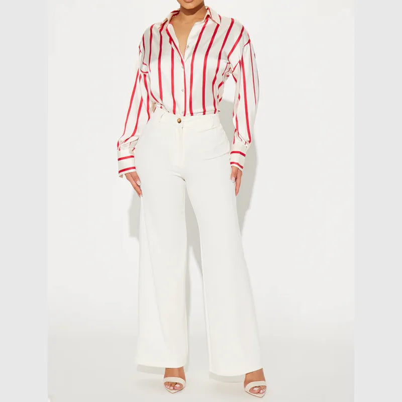 Delaney Satin Stripe Shirt