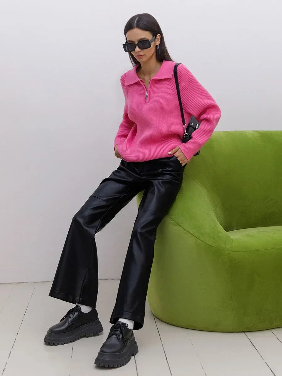 Marceau Ribbed Half-Zip Sweater