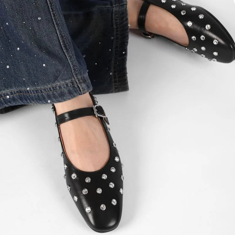 Evelyn Studded Mary Janes