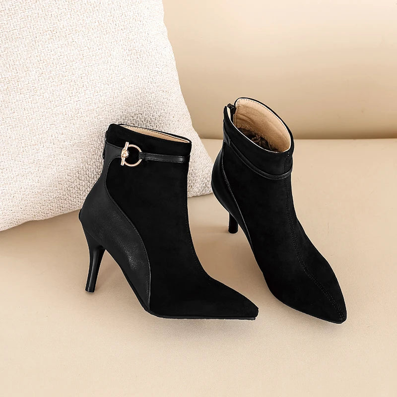 Krista Suede Pointy Toe Heels