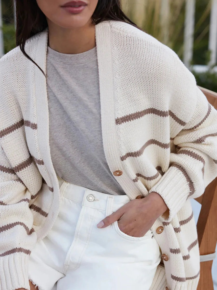 Westhaven Organic Striped Cardigan