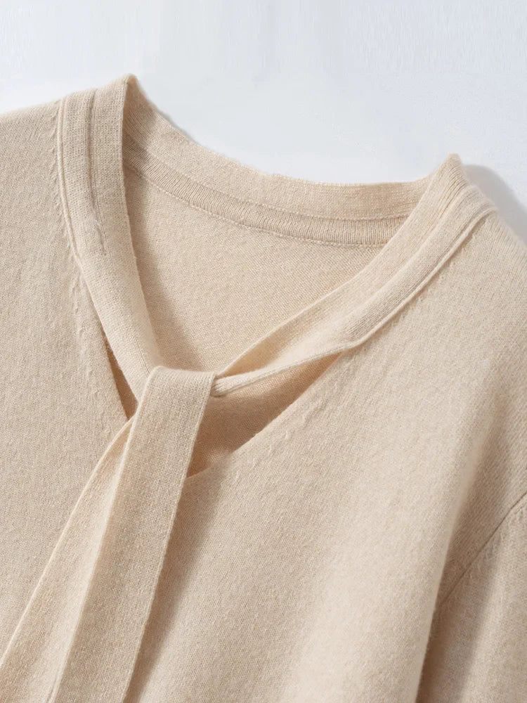 Selene Scarf-Collar Cashmere Pullover