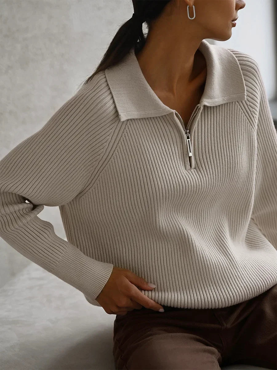 Marceau Ribbed Half-Zip Sweater