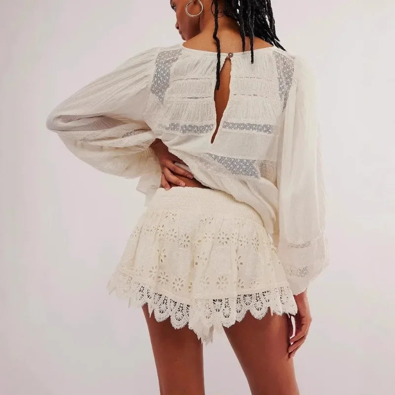 Evelyn Harrow Lace Shorts