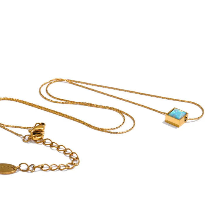 Liora Opal Stone Pendant 18k Plated Gold Necklace