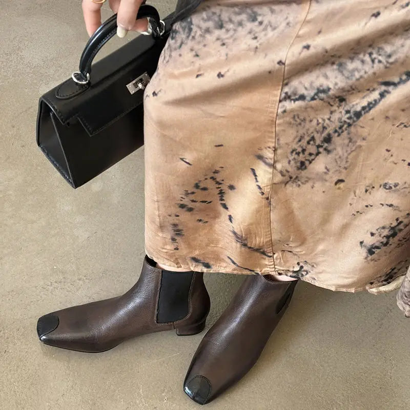 Redmond Square-Toe Leather Boots