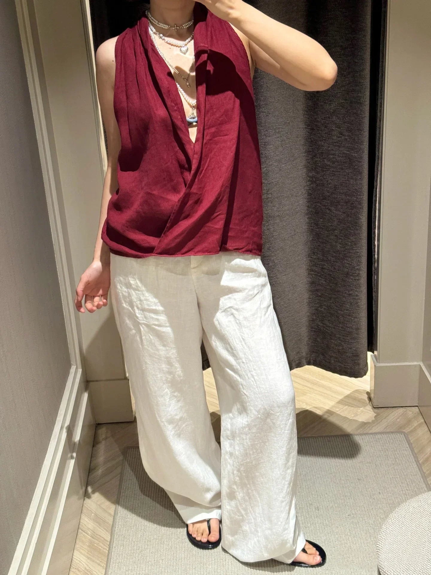 Valienne Drape Linen Vest