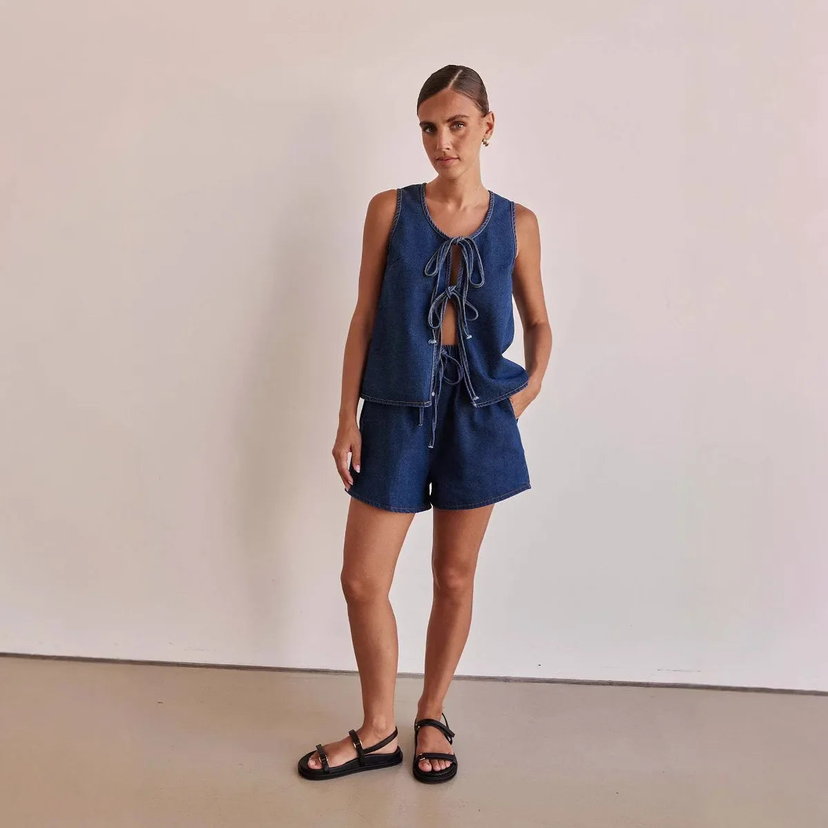 Doretta Denim Tie Set