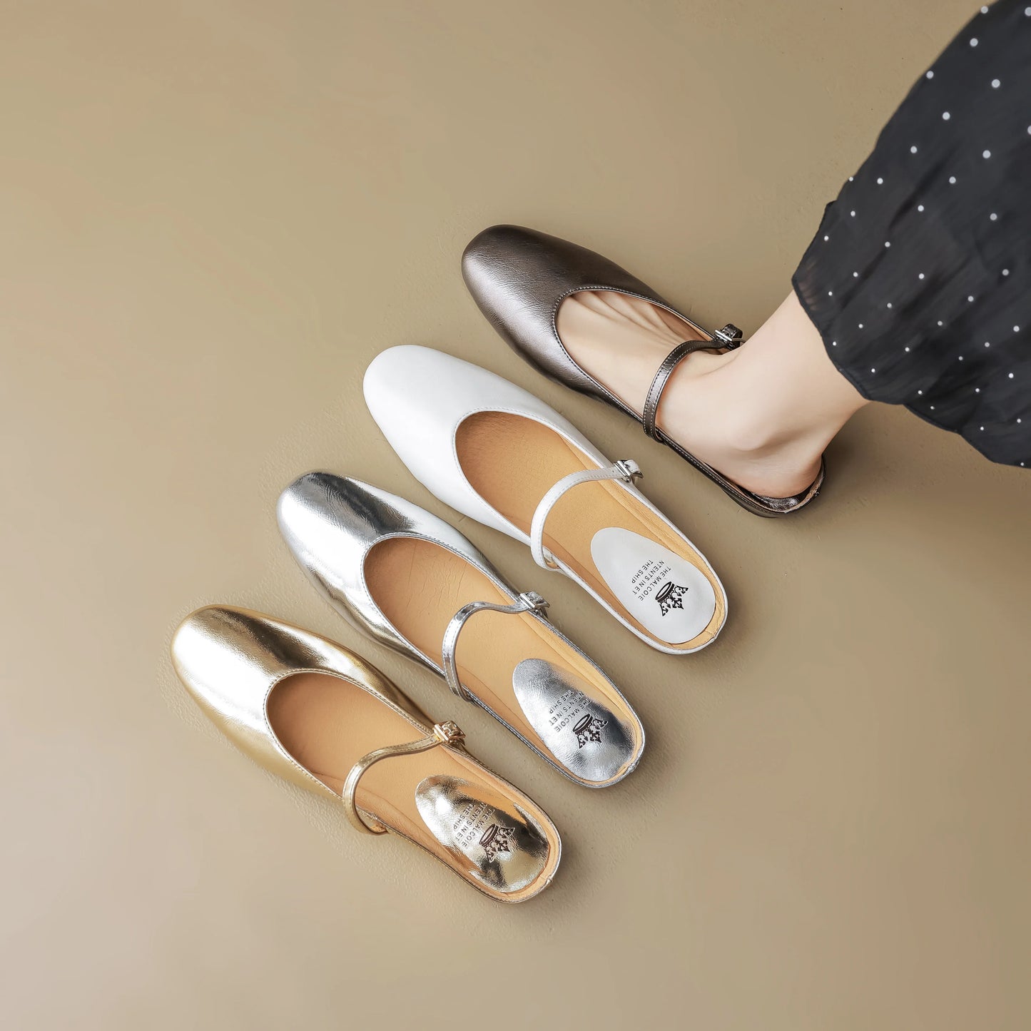 Dahlia Leather Mary Flats