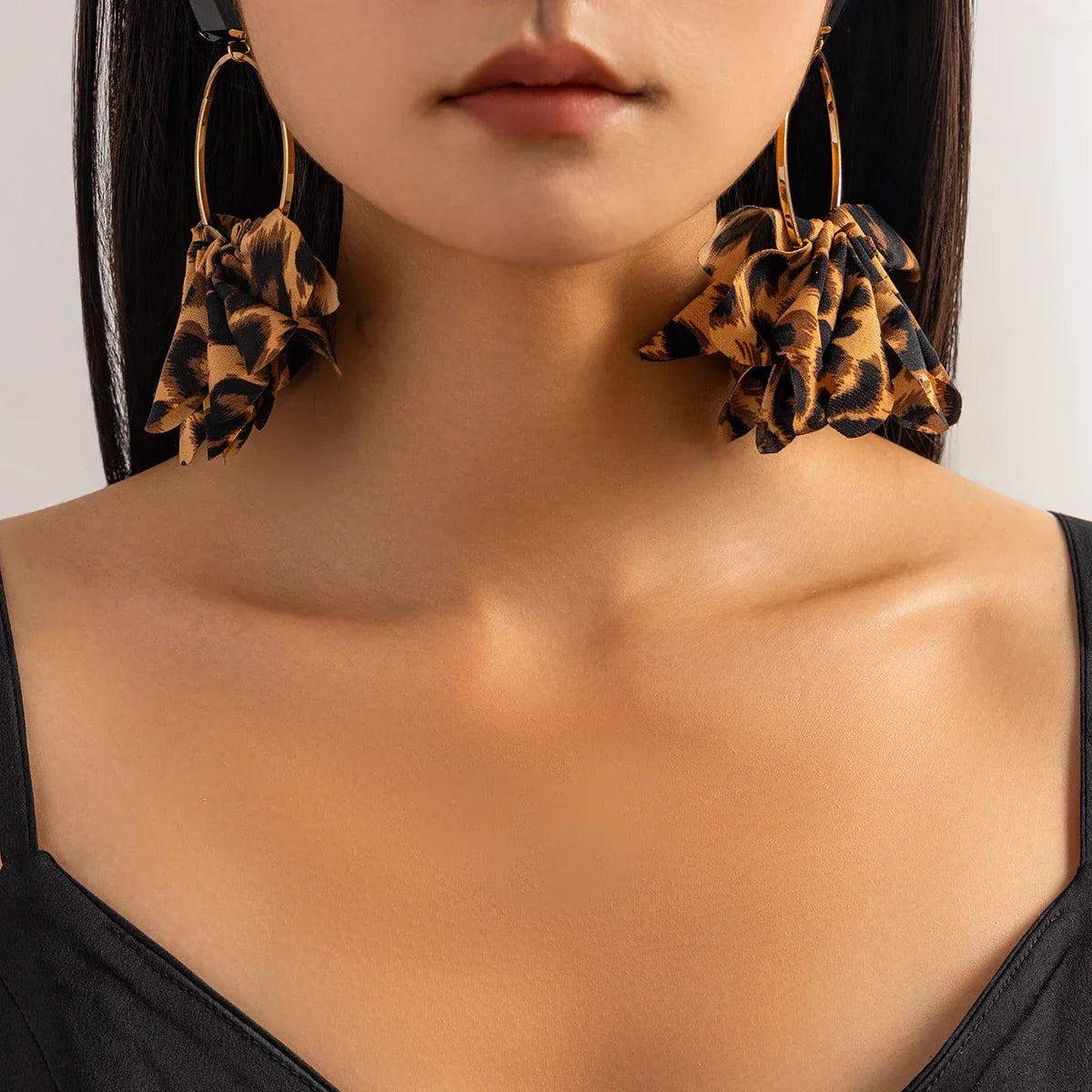 Leopard Pendant Earrings
