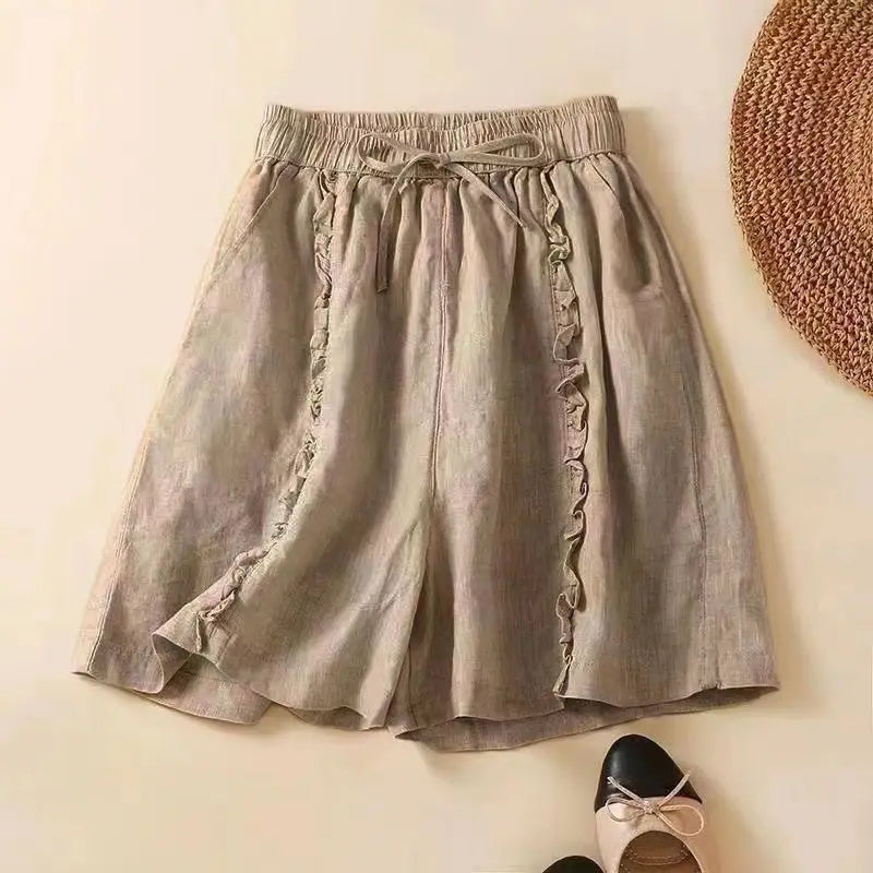 Brynn Linen Ruffle Shorts