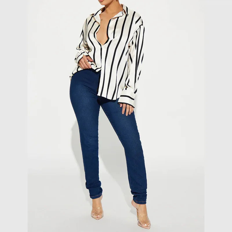 Delaney Satin Stripe Shirt