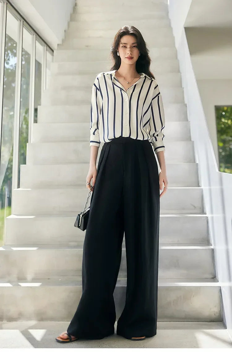 Maren Stripe Satin Blouse