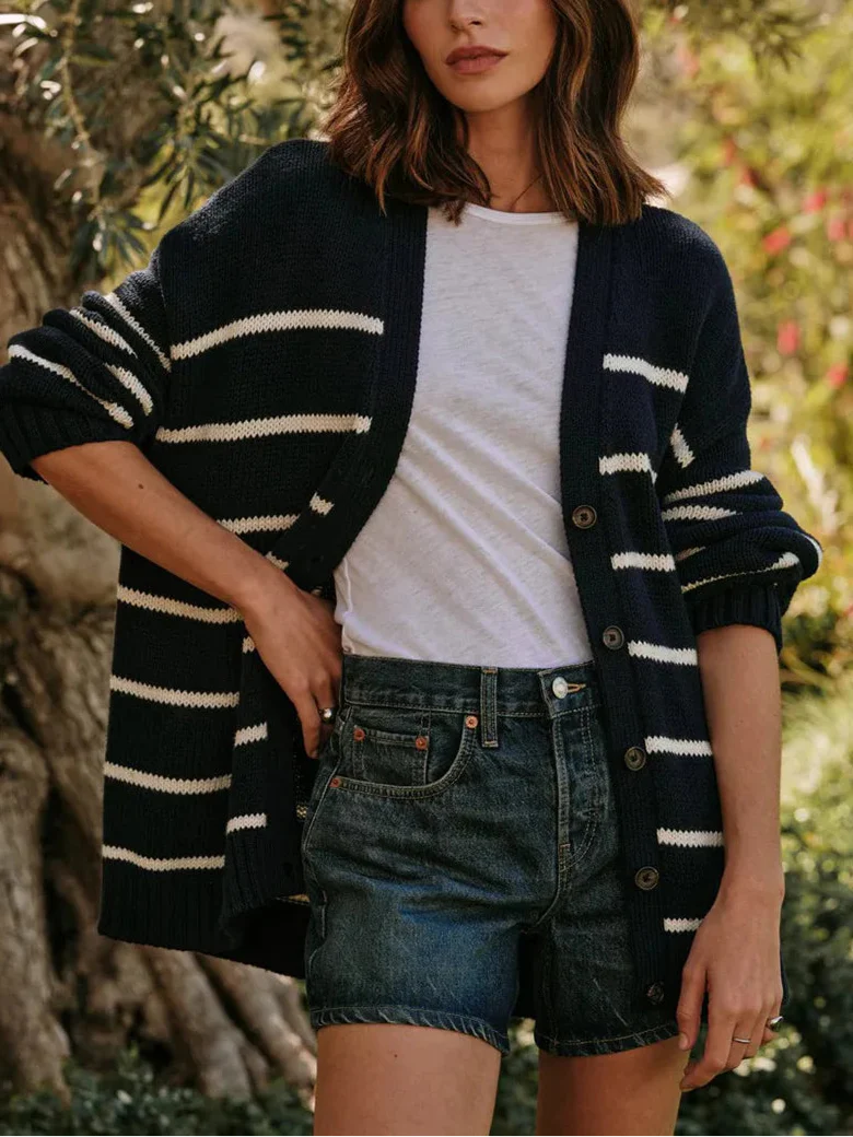 Westhaven Organic Striped Cardigan