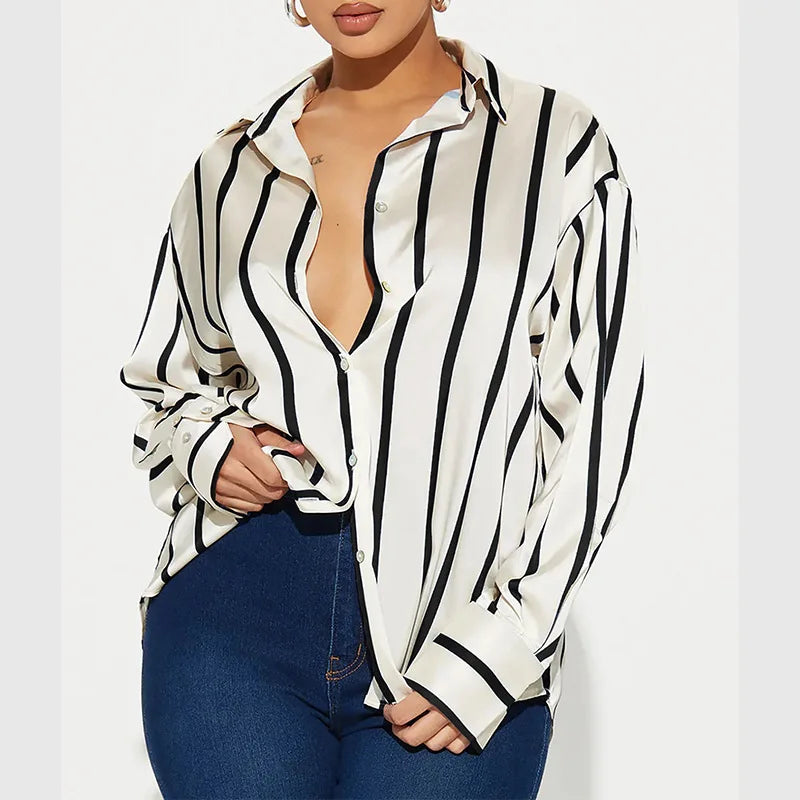 Delaney Satin Stripe Shirt