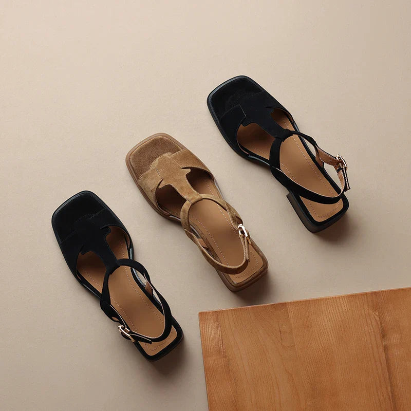 Mirea Suede T-Strap Sandals