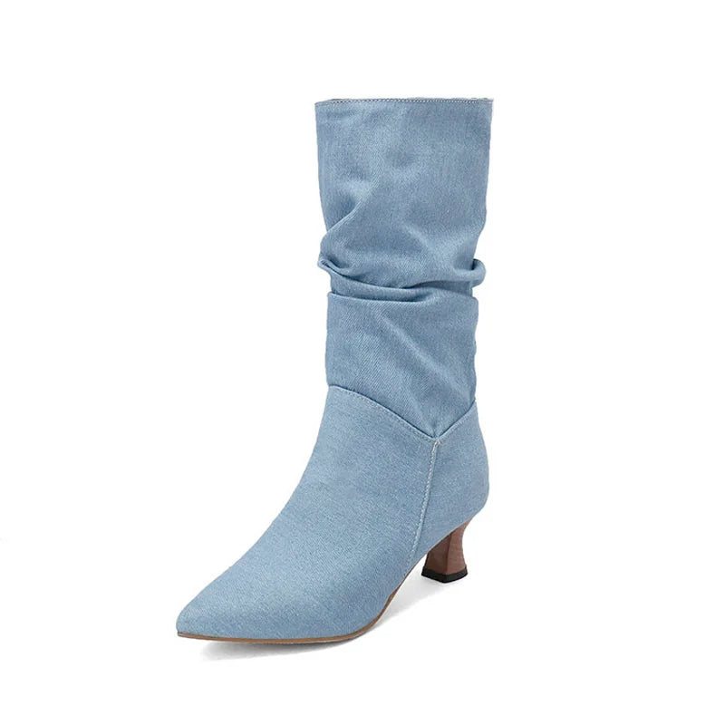 Serene Chic Mid-Calf Heel Boots