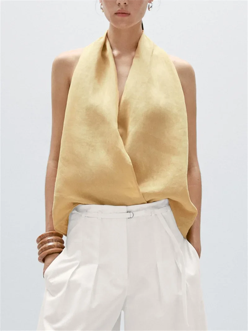 Valienne Drape Linen Vest