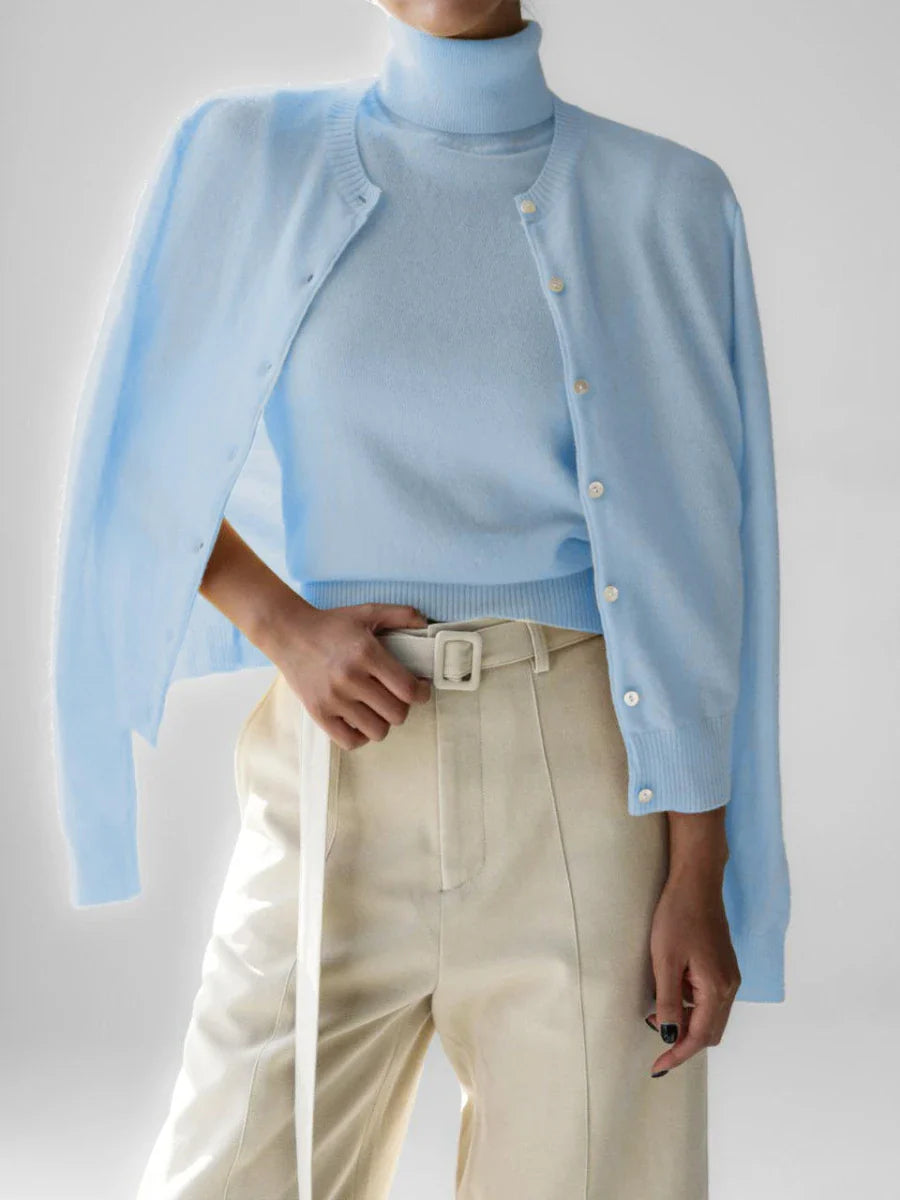 Ashbourne Knit Cardigan & Turtleneck Set