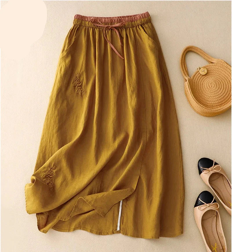 Everly 100% Linen Skirt