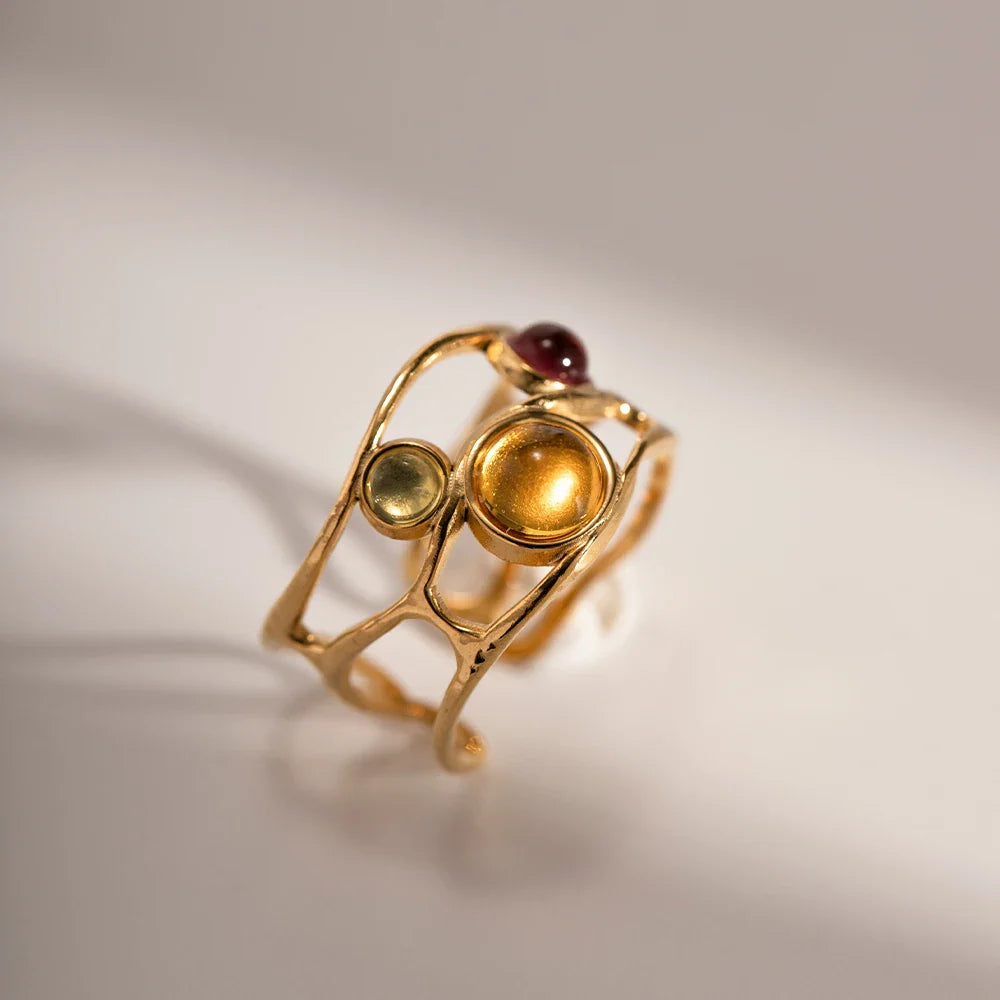 Solari Resin Gem Open Ring