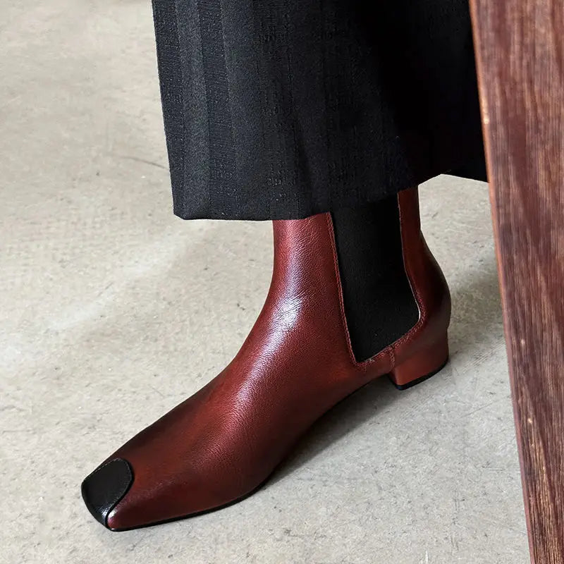 Redmond Square-Toe Leather Boots