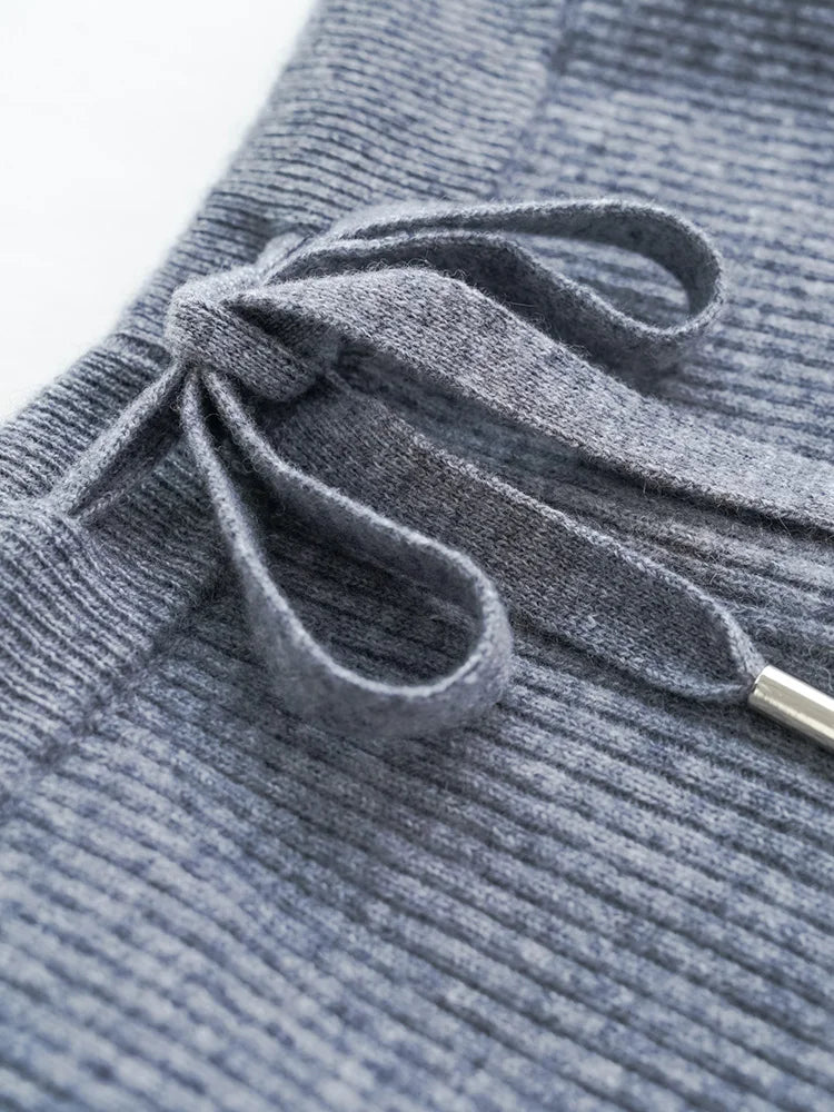 Wool Knitted Wide Leg Pants