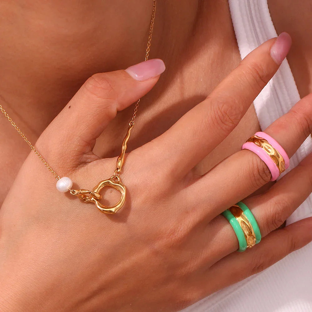 Ciroli Twisted Golden Drop Chain Necklace