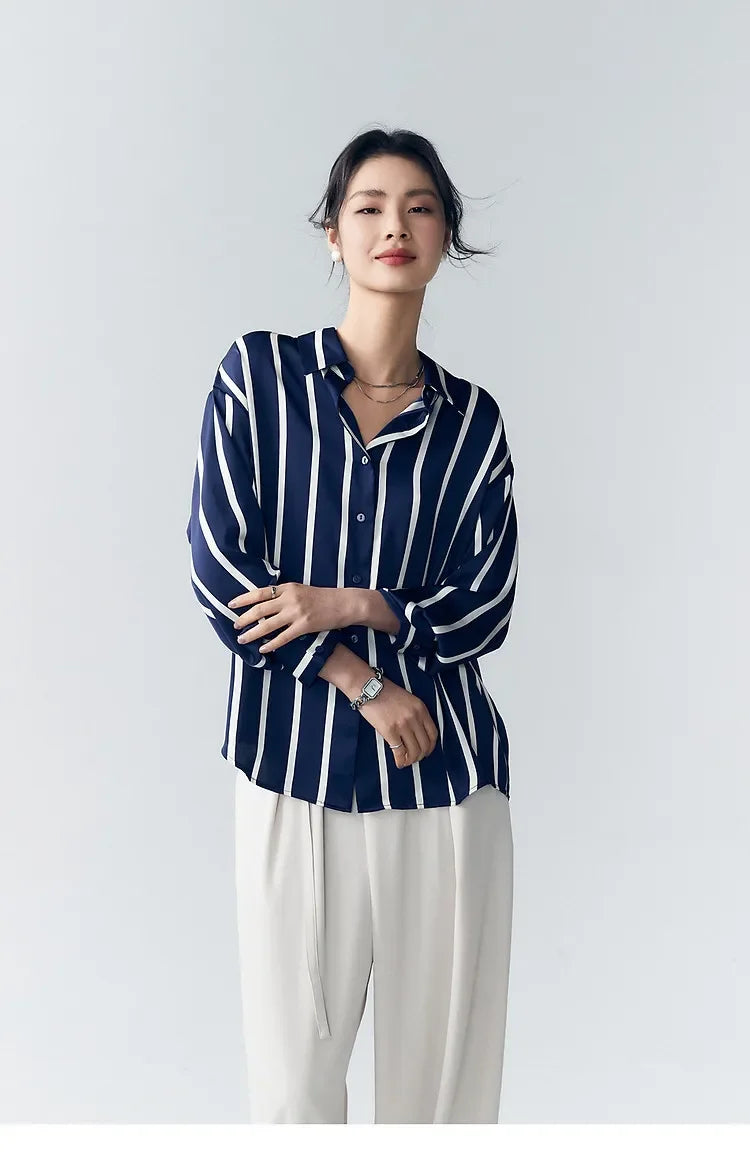 Maren Stripe Satin Blouse