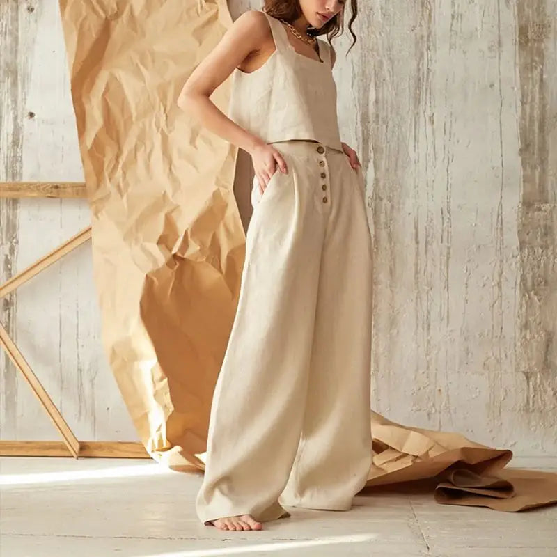 Everly Cotton Wide-Leg Pant