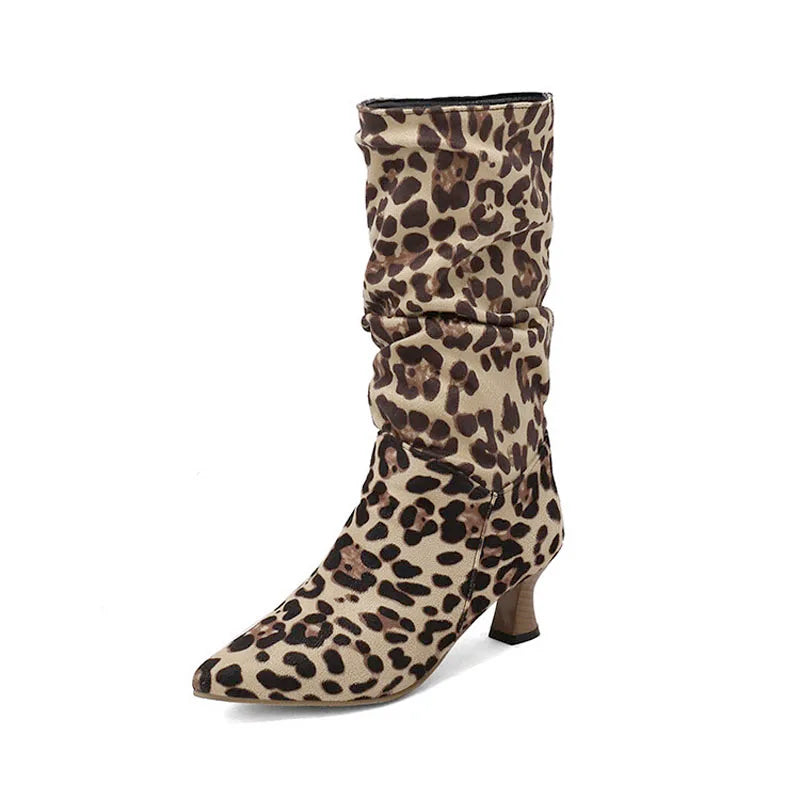Serene Chic Mid-Calf Heel Boots