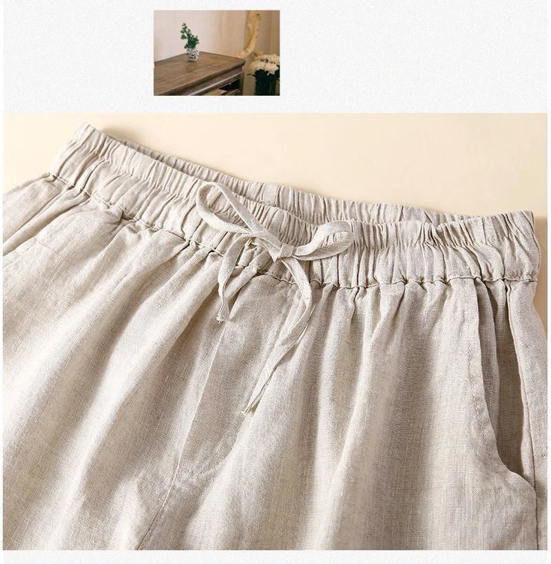 Lenora Embroidered Linen Shorts