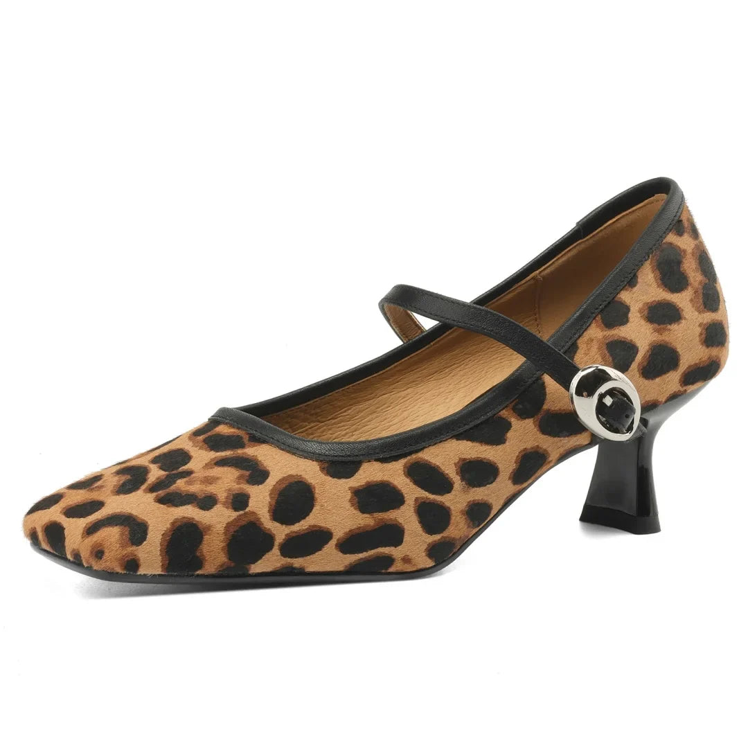 Leopards Step Mid-Heels