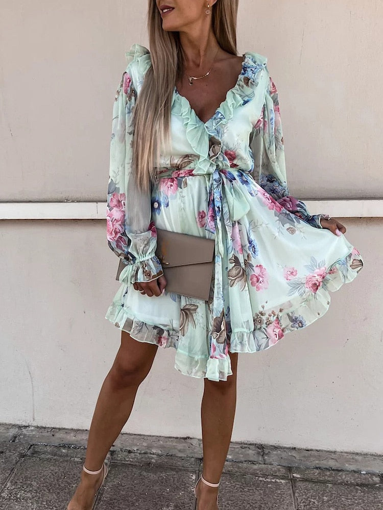 Dress with floral pattern