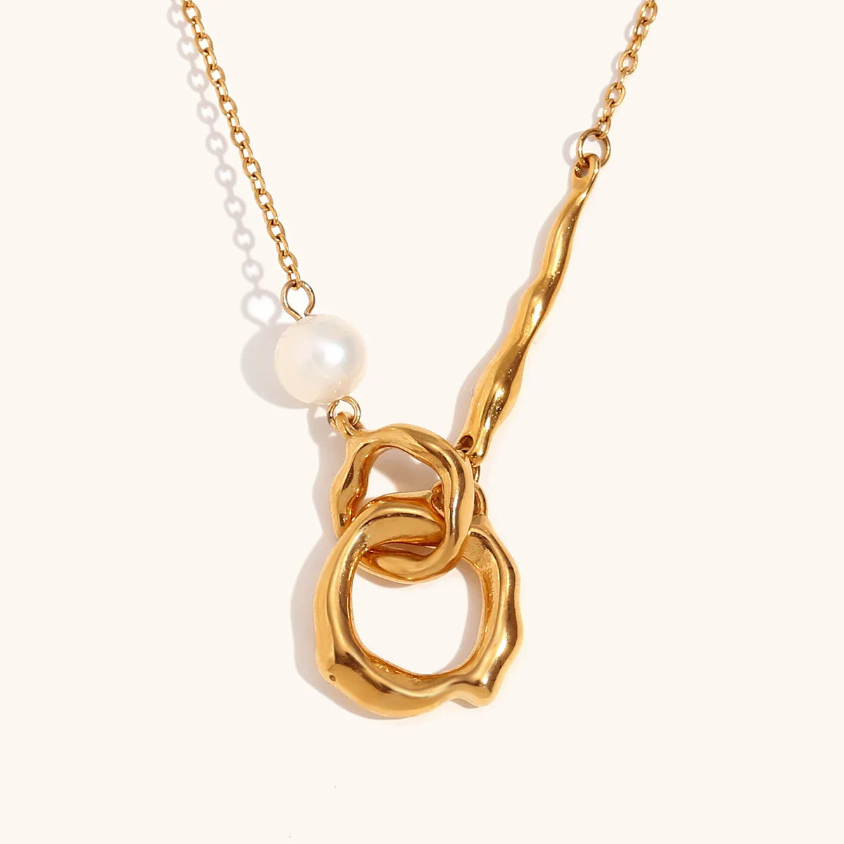 Ciroli Twisted Golden Drop Chain Necklace